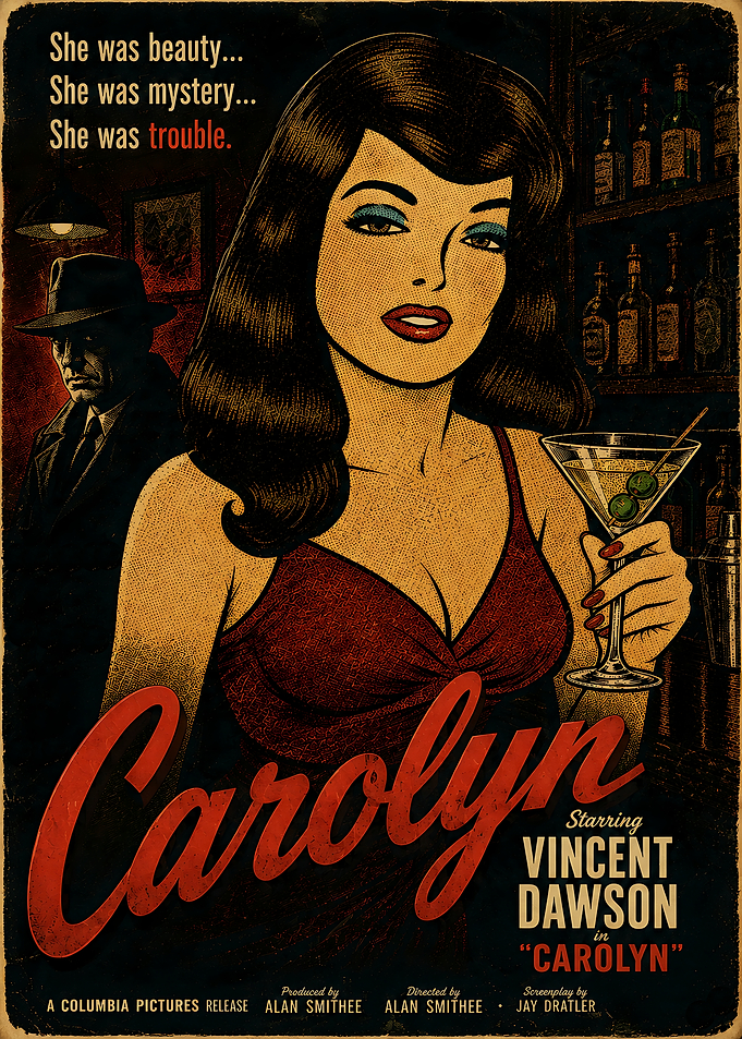 Retro movie poster for Carolyn