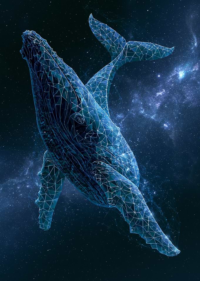 Digital Whale in Cosmic Nebula