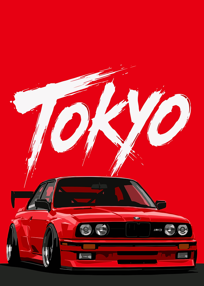 Red BMW M3 Tokyo Drift