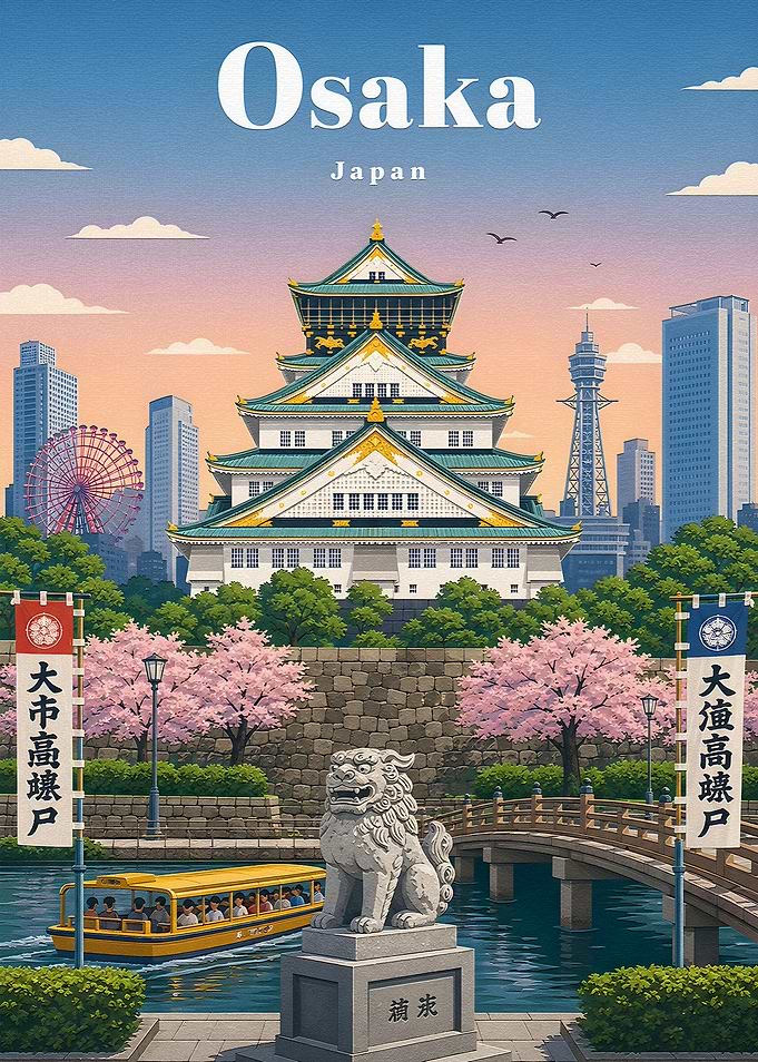 Osaka Castle and Cherry Blossoms
