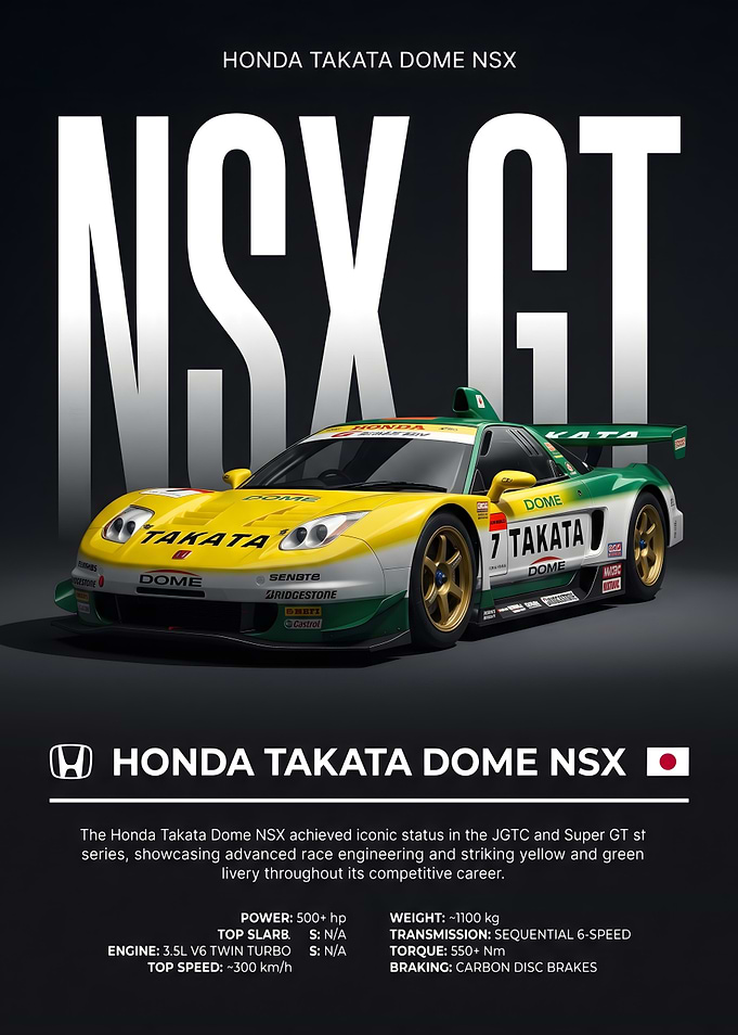 Honda Takata Dome NSX GT Race Car
