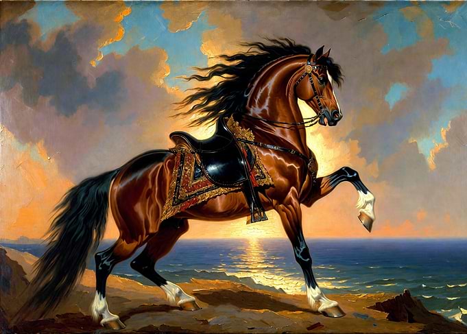 Majestic Horse by the Sea