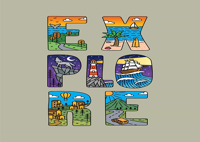 Explore word art with landscapes