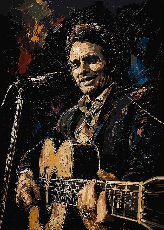 Johnny Cash Playing Guitar