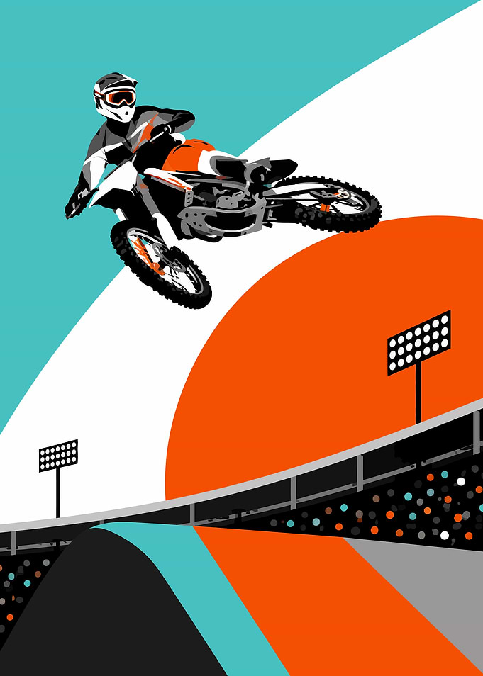Motocross Rider Mid-Air Jump