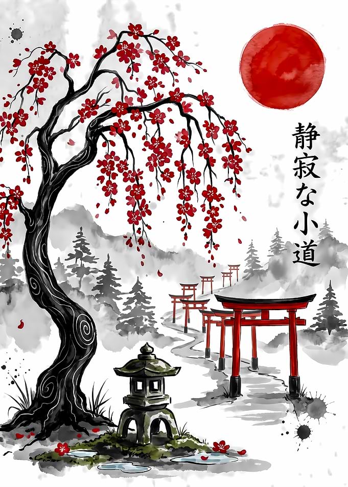 Japanese Cherry Blossom Path