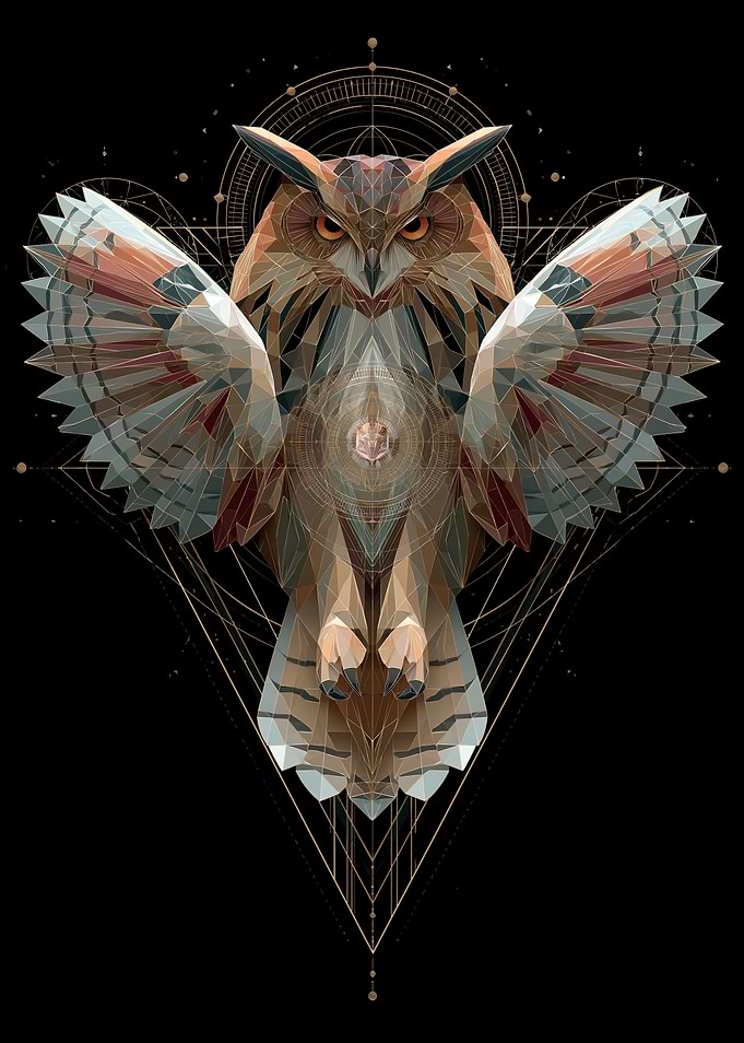 Geometric Owl with Sacred Geometry