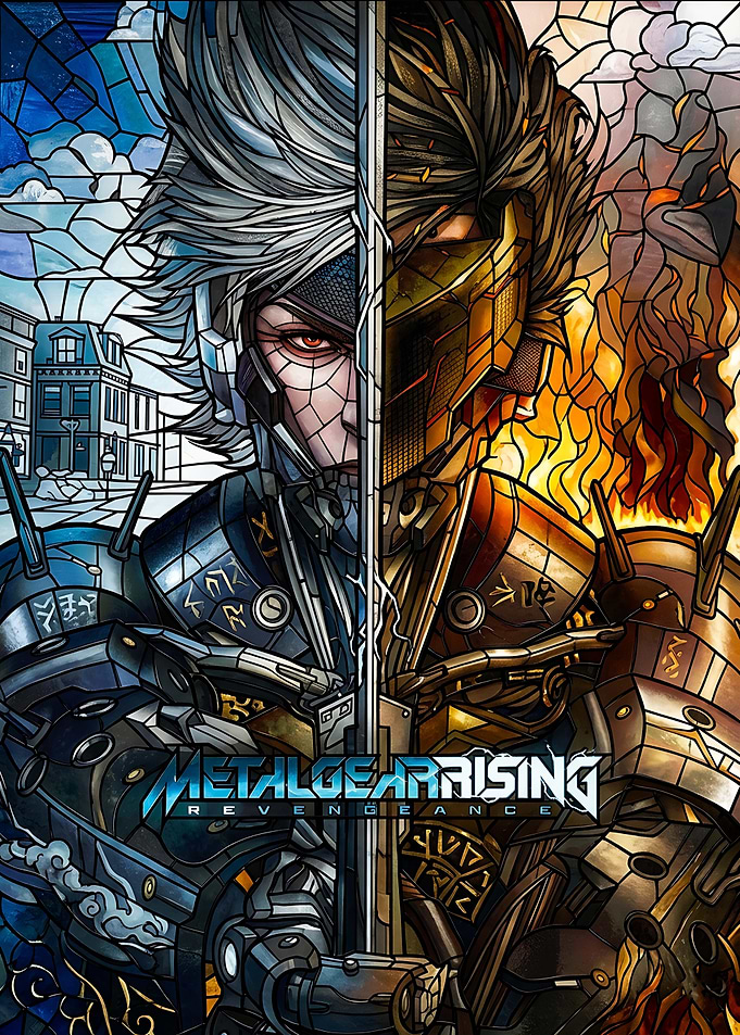 Metal Gear Rising: Revengeance Stained Glass Art