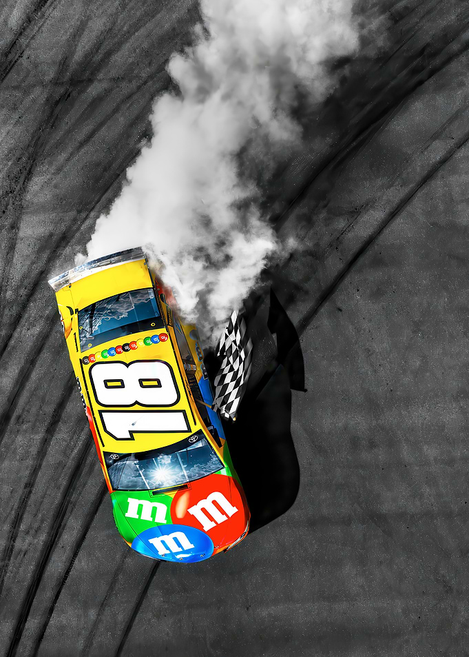 Race Car Crossing Finish Line