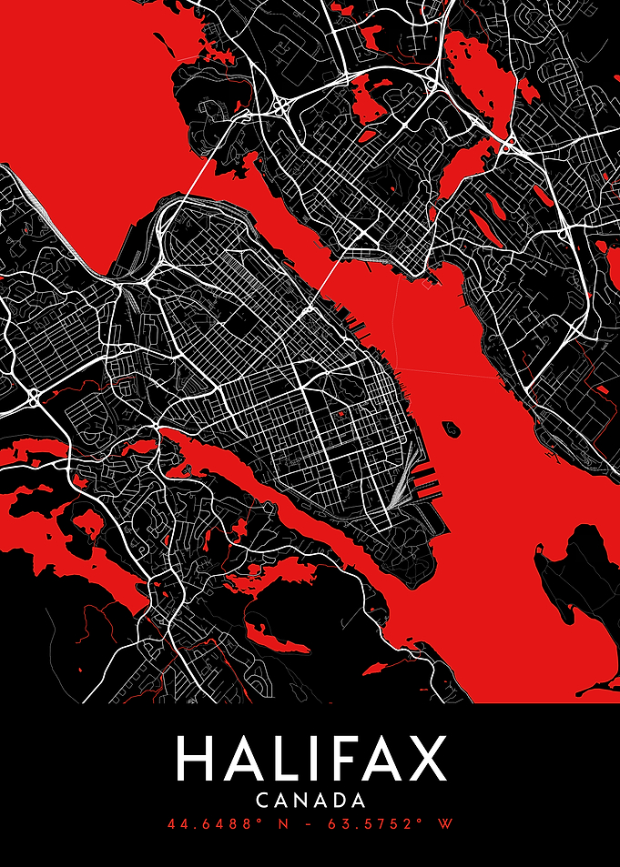 Halifax Canada Dark Map