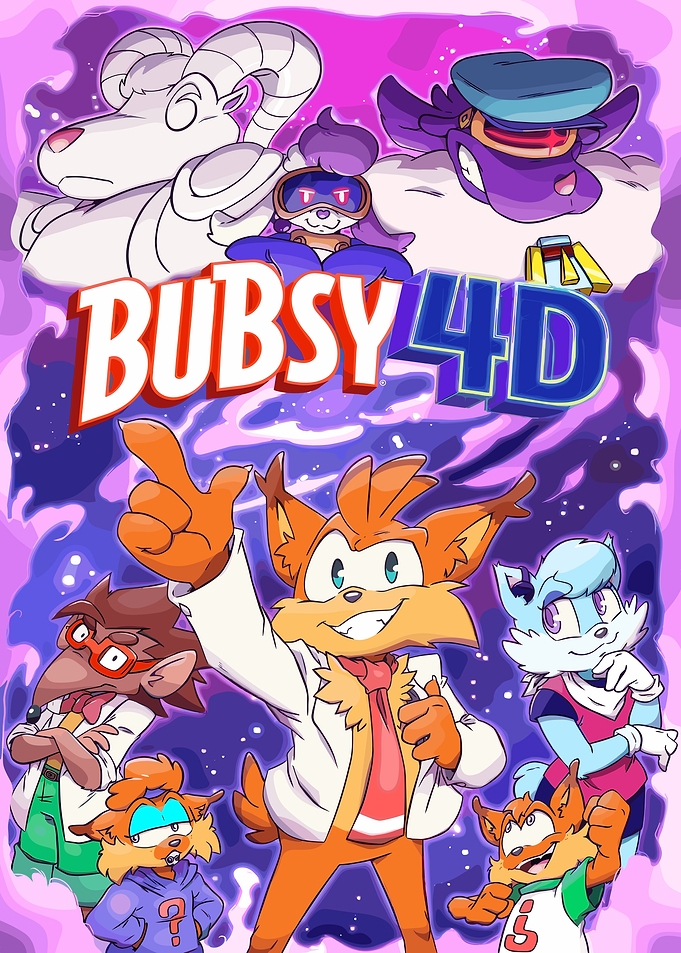 Bubsy 4D Video Game Cover Art