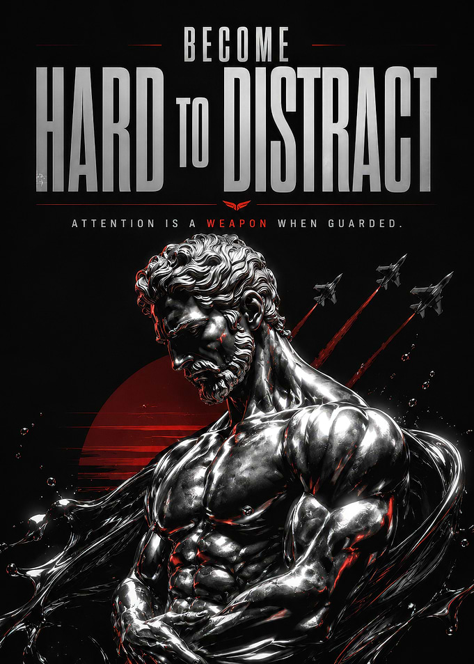 Become Hard to Distract Motivational Art