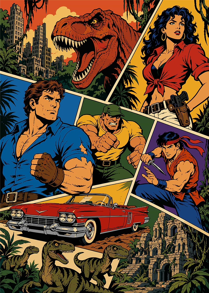 Dinosaur Adventure Comic Panel