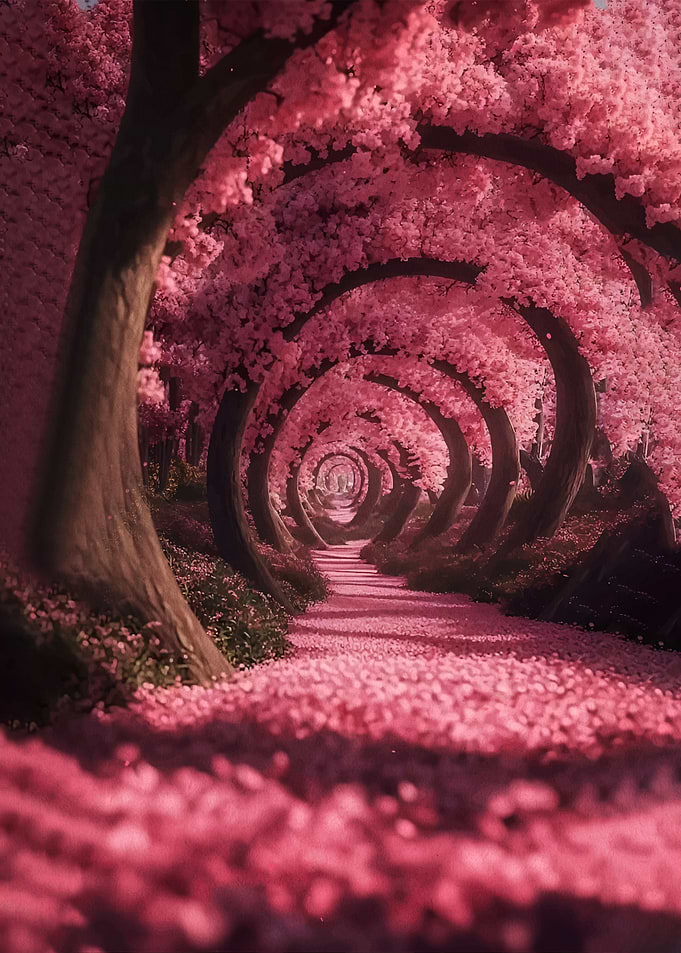 Enchanting Cherry Blossom Tunnel