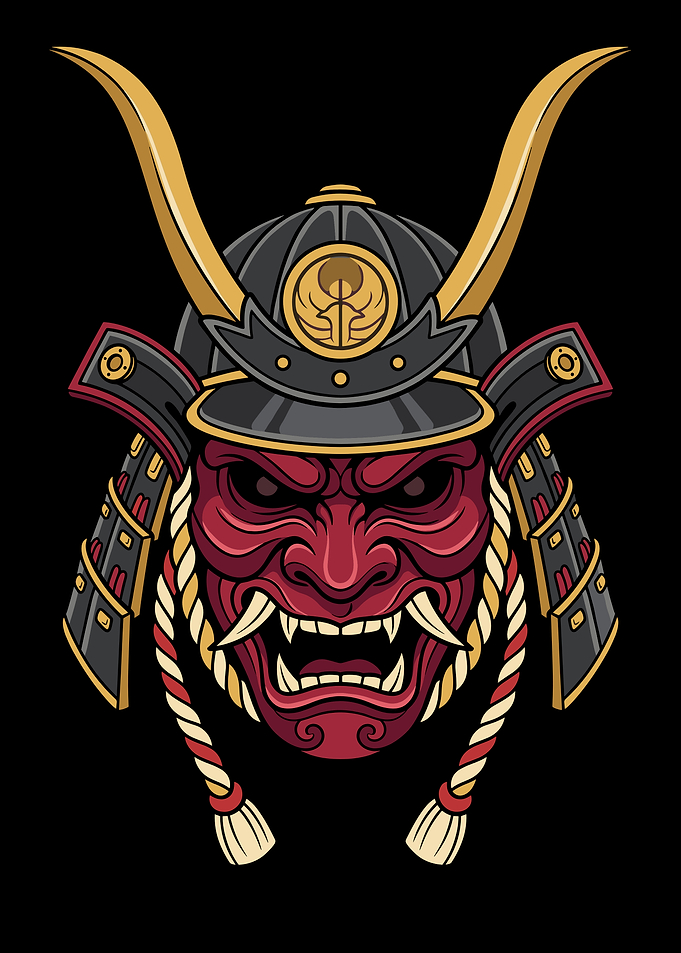 Samurai Oni Mask and Helmet