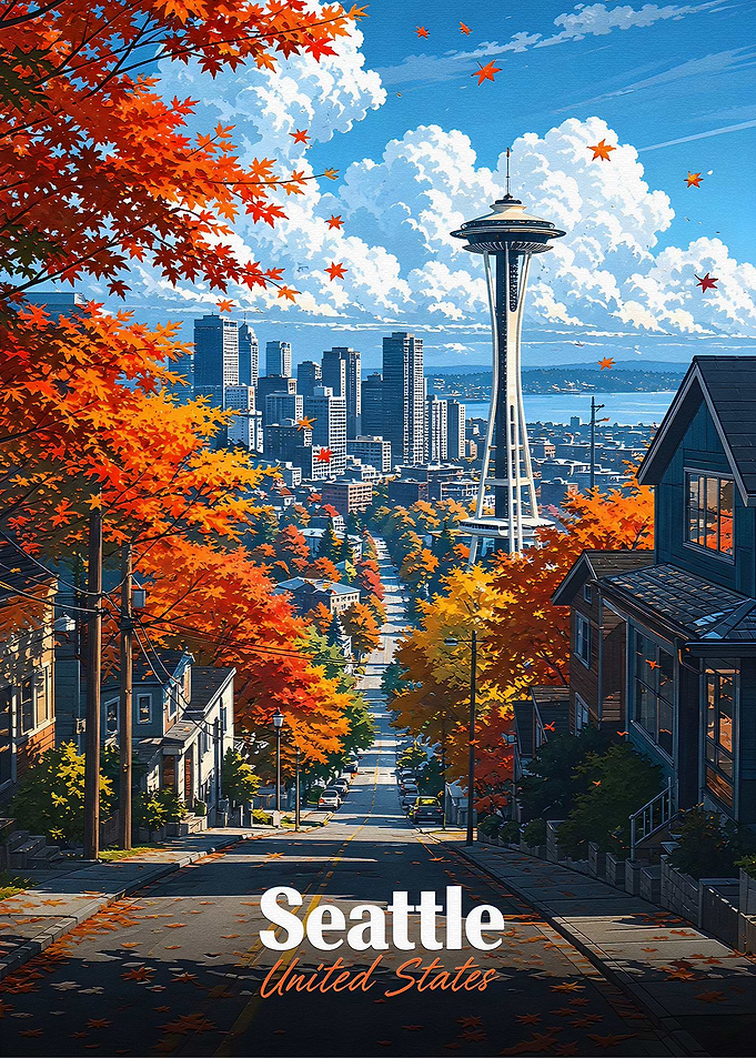 Seattle Skyline in Autumn