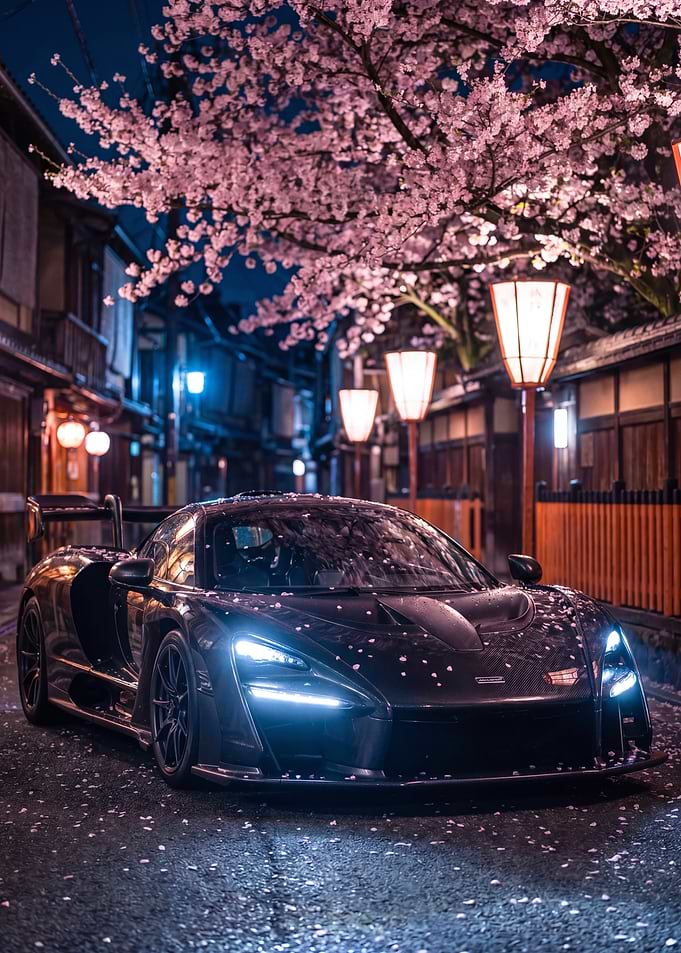 McLaren Senna Under Cherry Blossoms