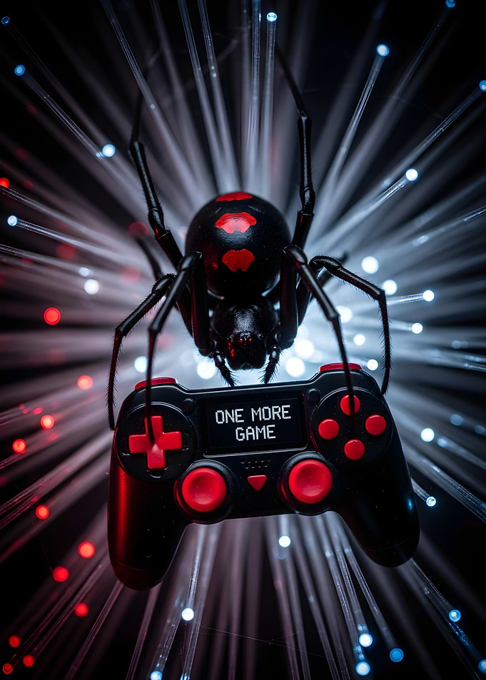 Black Widow Spider with Game Controller