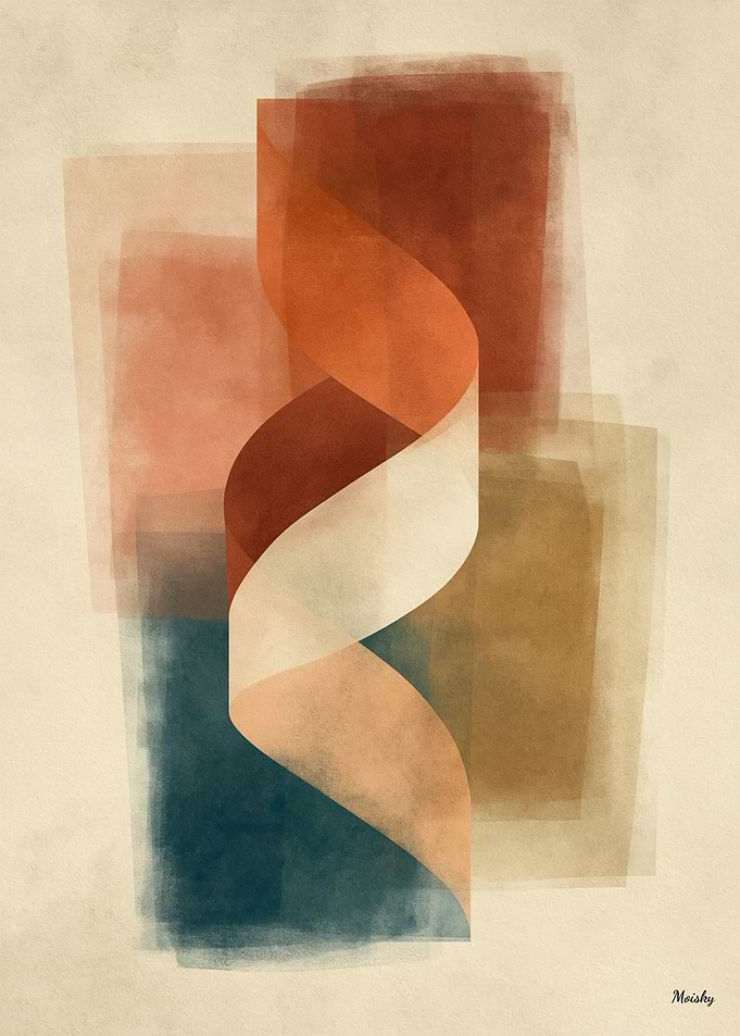 Wabi-Sabi Stone Field No. 15 – Flow Abstract Wall Art