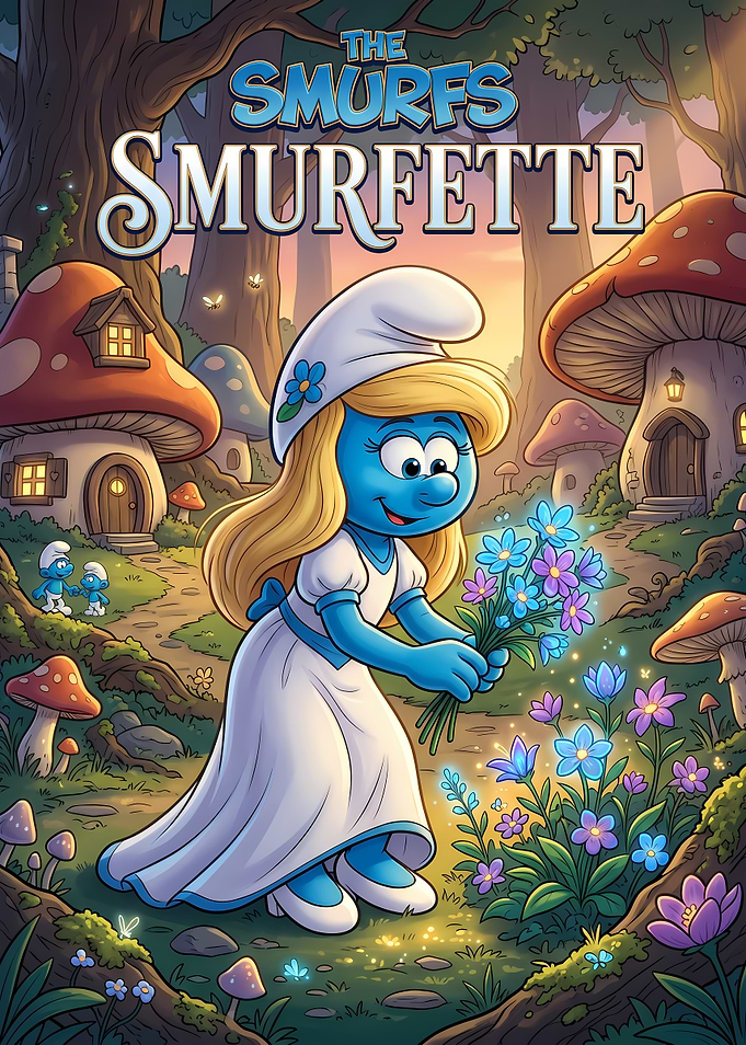 Smurfette in a Smurf Village