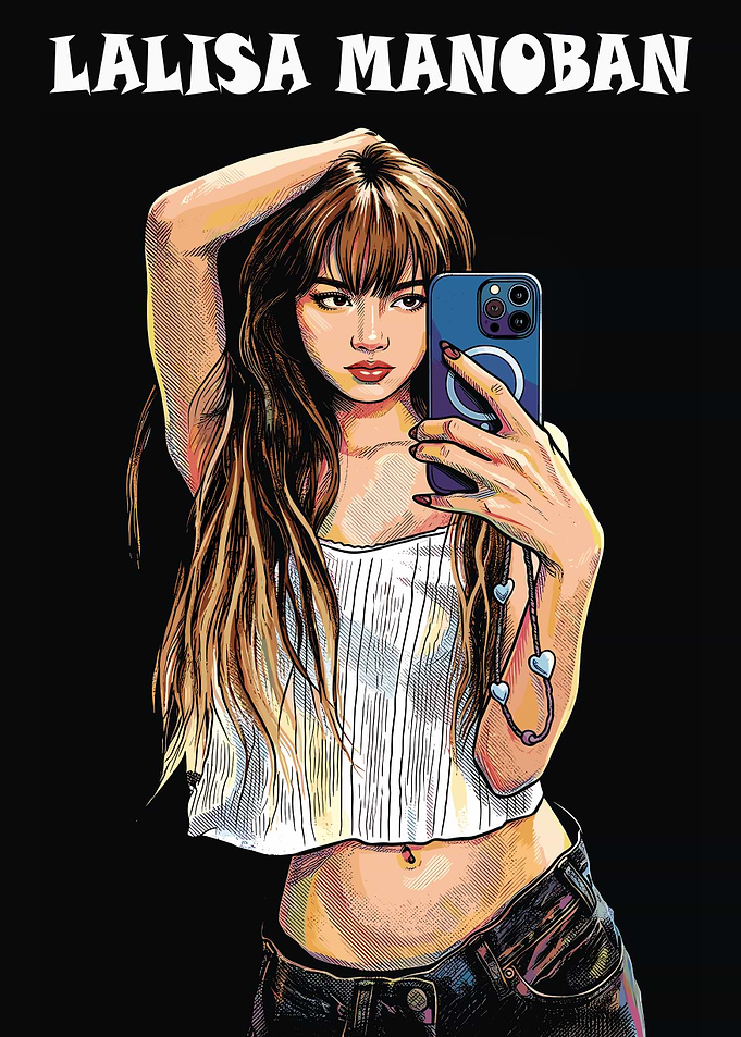 Lalisa Manoban Selfie Illustration