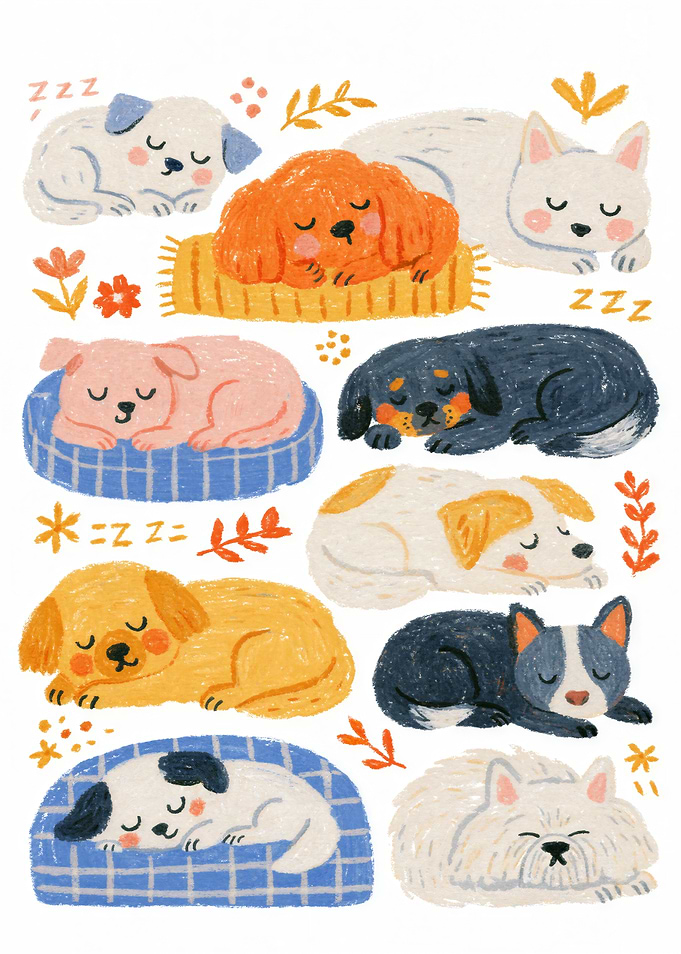 Sleeping Puppies and Dog Beds