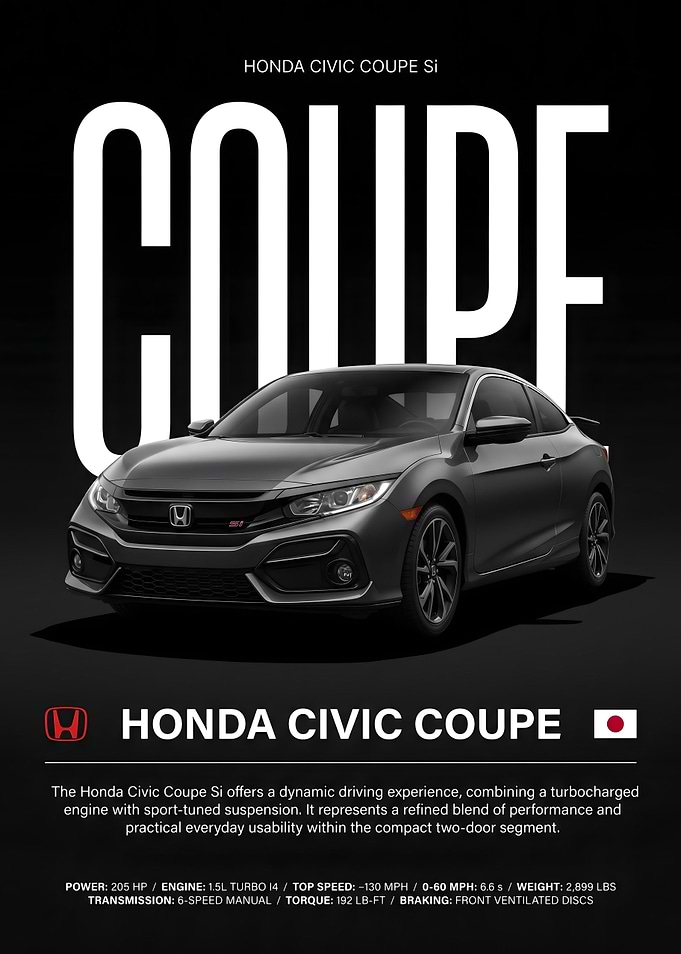 Honda Civic Coupe Si Poster