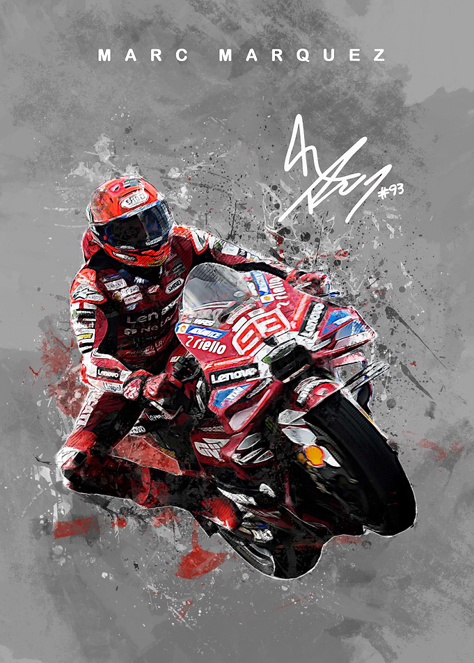Marc Marquez Motorcycle Racing Art