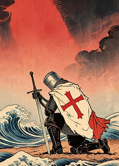 Knight Kneeling by the Sea