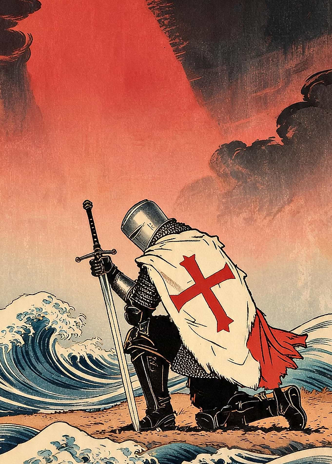 Knight Kneeling by the Sea
