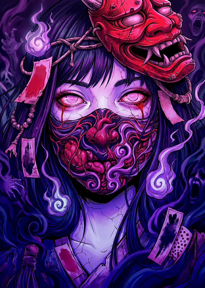 Haunting Oni Masked Woman