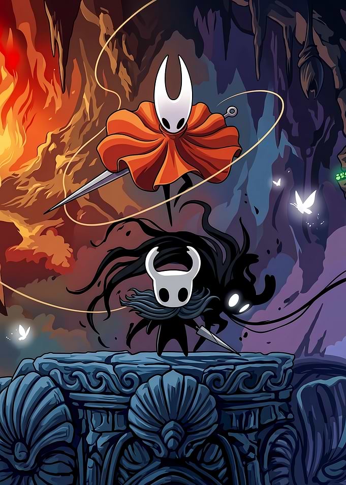 Hollow Knight Characters in Cave