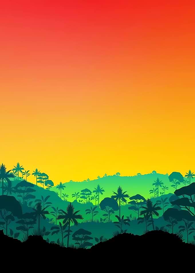 Jungle Silhouette at Sunset