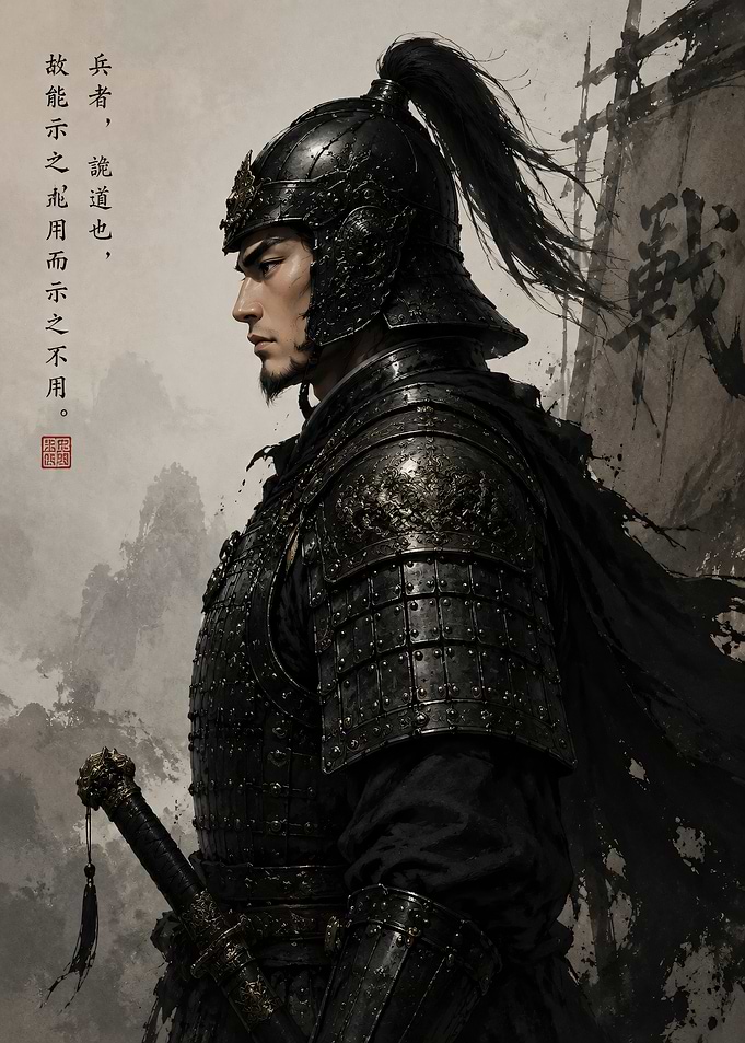 Ancient Chinese Warrior Portrait