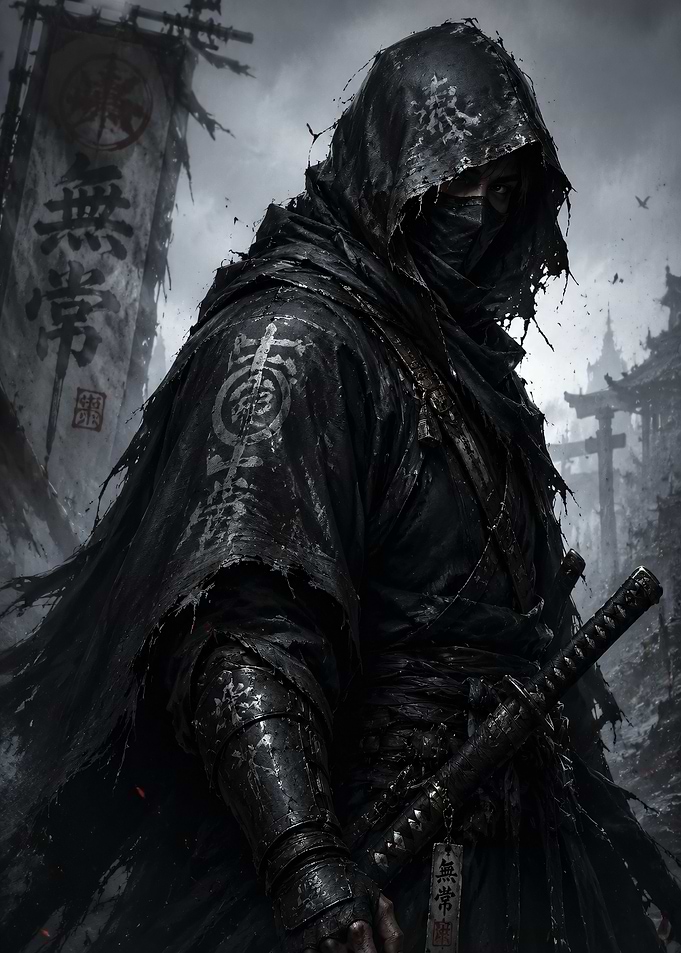 Dark Ninja Warrior with Katana