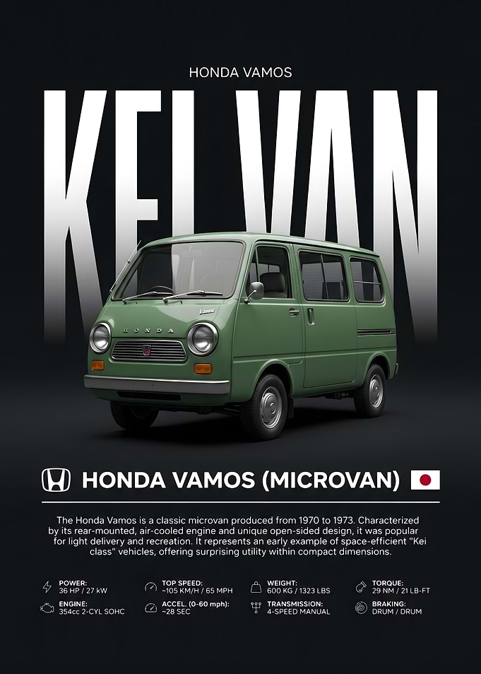 Honda Vamos Microvan Poster