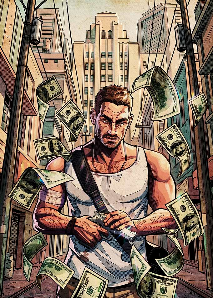 Man in Alley with Money