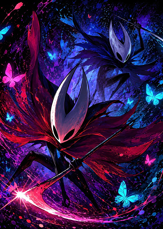 Hornet and Grimmchild in battle