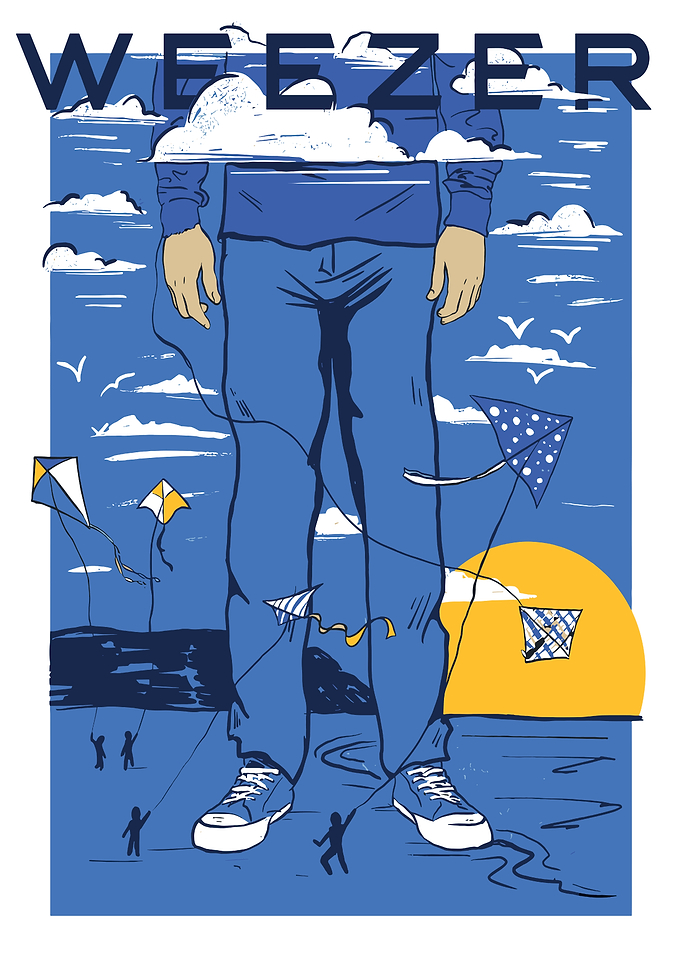 Weezer Band Poster with Kites