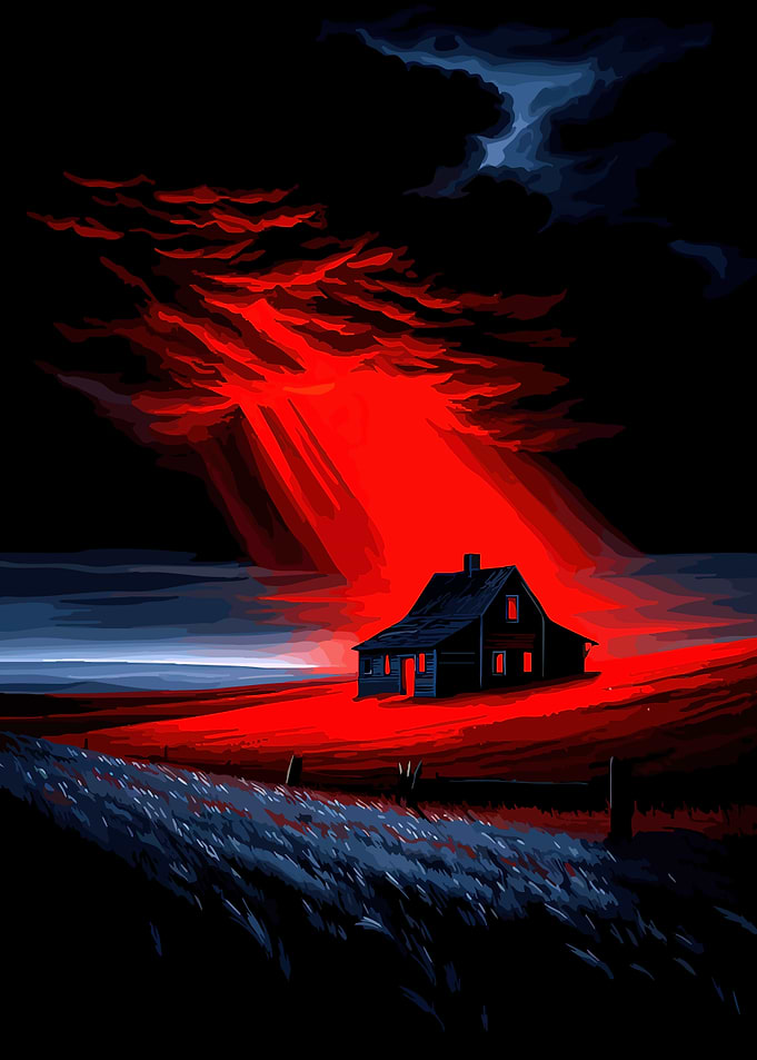 Haunted House in Red Light