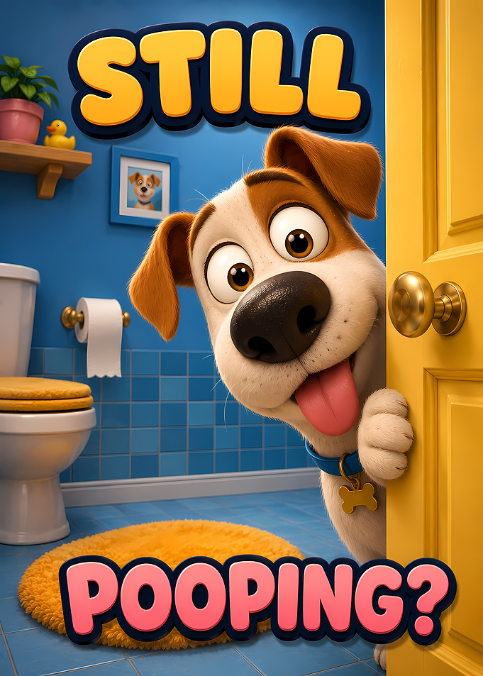 Dog Peeking in Bathroom