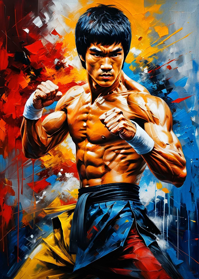 Bruce Lee in Dynamic Pose
