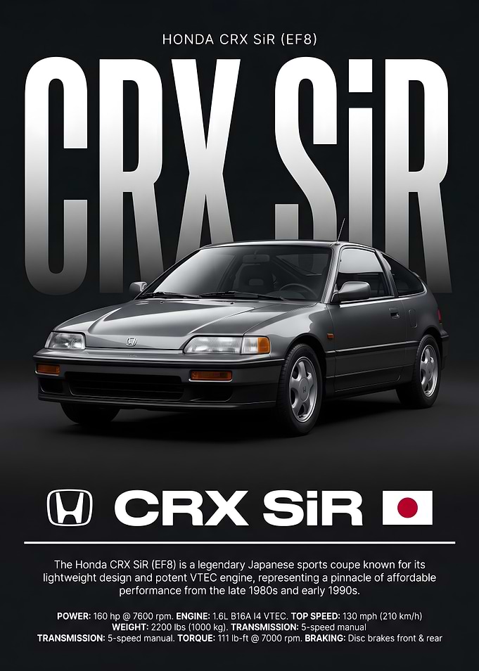 Honda CRX SiR (EF8) Poster