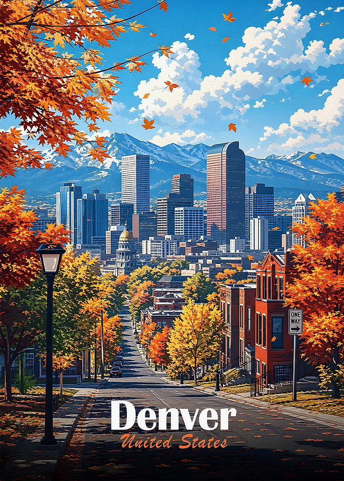 Denver Skyline in Autumn
