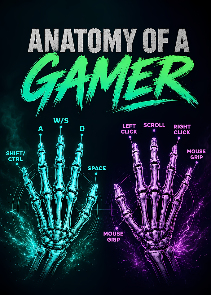Anatomy of a Gamer Skeleton Hands