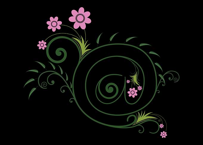 Floral Swirls with Pink Flowers