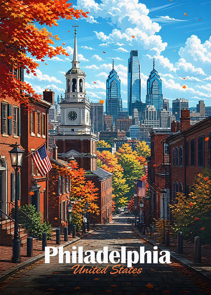 Philadelphia Skyline in Autumn