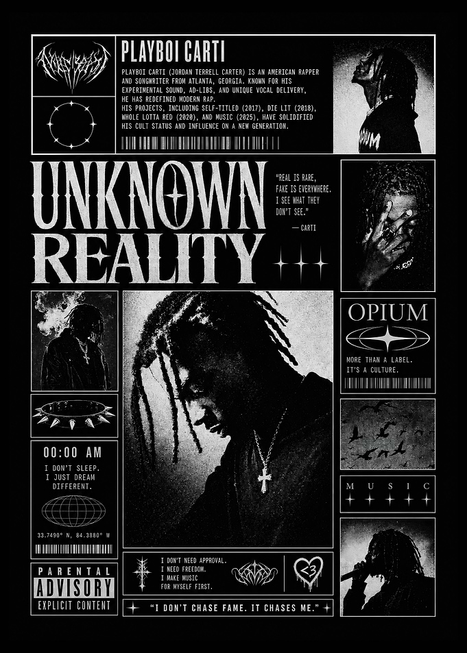 Playboi Carti Unknown Reality Poster