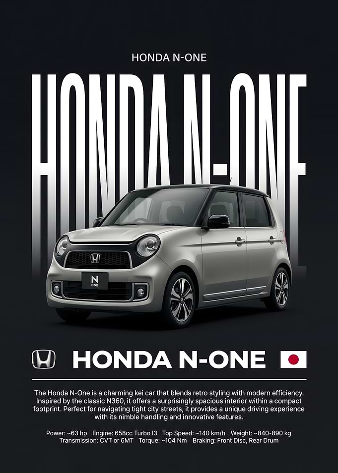 Honda N-One Kei Car Poster