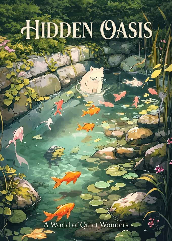 Hidden Oasis Cat and Koi Pond